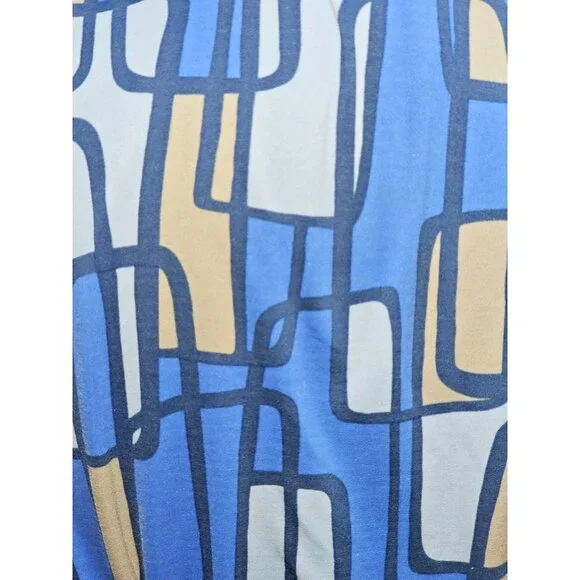 J. McLaughlin Women's Blue / Beige Geometric Pattern Button-Front Dress Sz S 204 - Picture 10 of 12